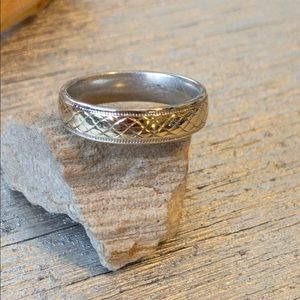 925 Men's Band with 14k inlay