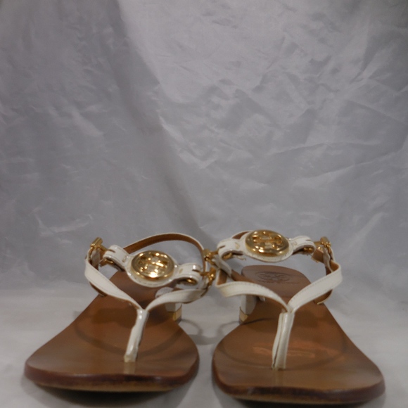 Tory Burch Spark Gold white Leather A73B Sandal 6M - Picture 2 of 8