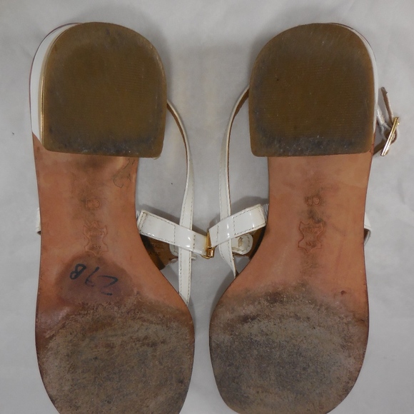 Tory Burch Spark Gold white Leather A73B Sandal 6M - Picture 8 of 8