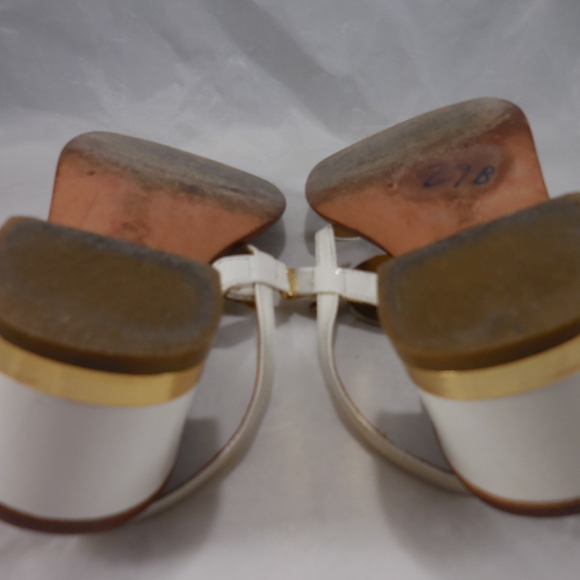 Tory Burch Spark Gold white Leather A73B Sandal 6M - Picture 7 of 8