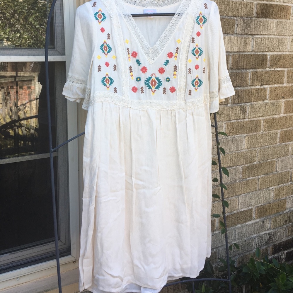 Southwestern Embroidered Mini Dress