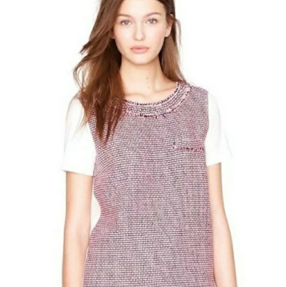 J Crew pink tweed front t shirt