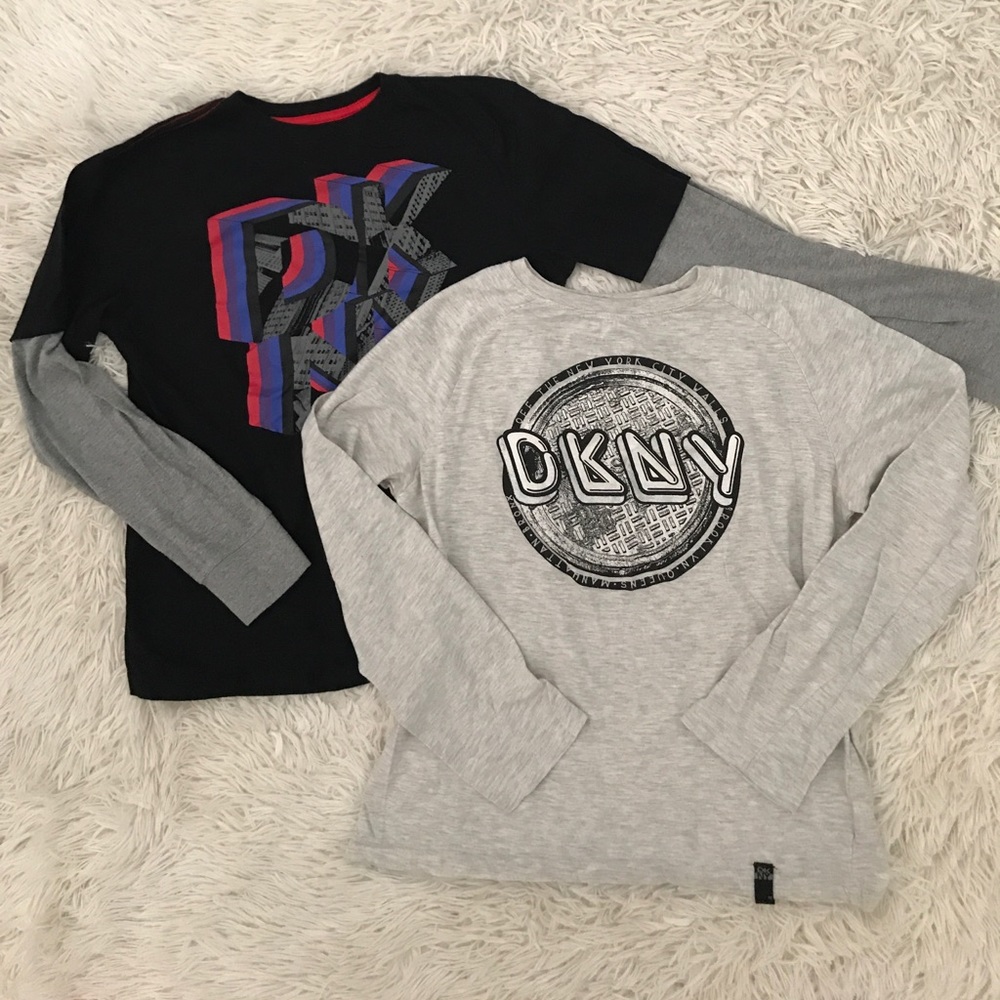 Lot 2 DKNY Boys Longsleeved Large T Shirts