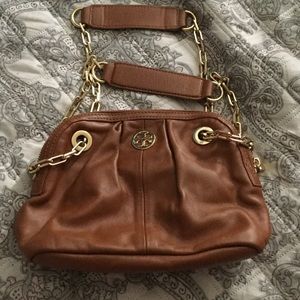 Tory Burch Mini Dena Chain Crossbody Bag in Brown