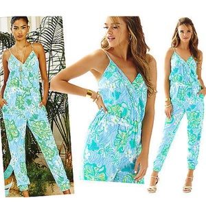 Lilly Melba Lagoon Green Wave Rider Jumpsuit