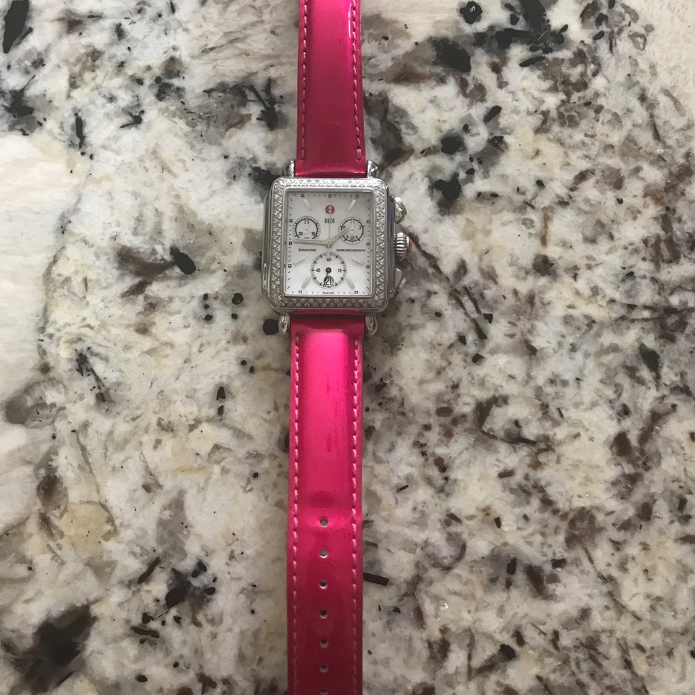 Michele diamond deco watch