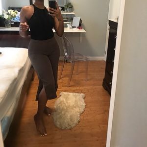 ZARA OLIVE SPLIT TROUSERS