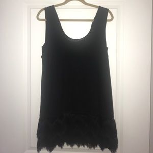 🌟Banana Republic Black Tank with Fringe, M