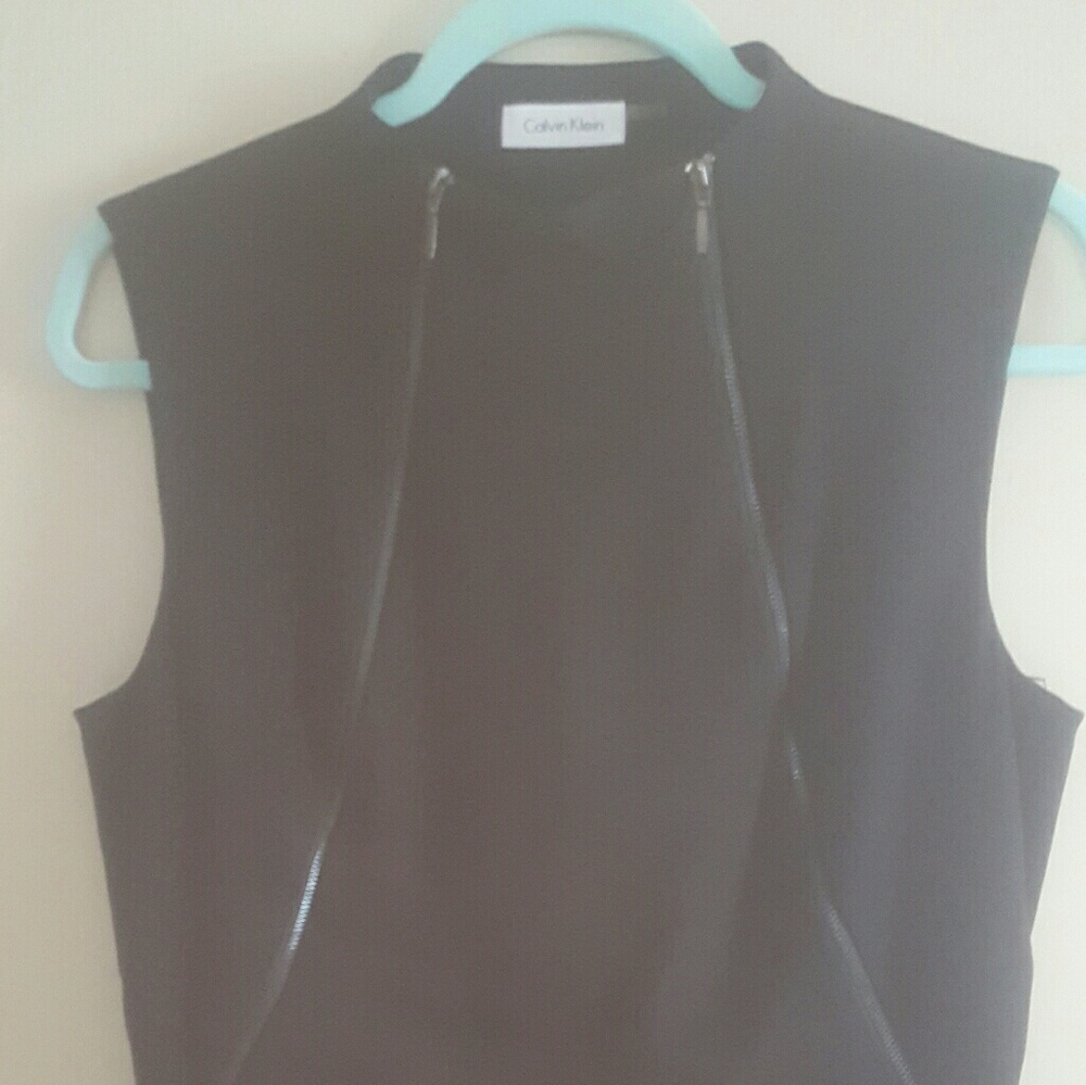 Calvin Klein black zipper detail dress