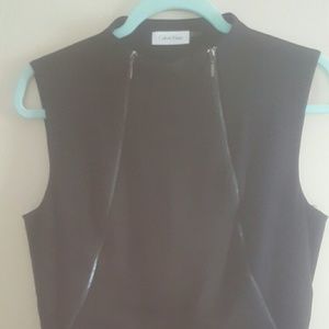 Calvin Klein black zipper detail dress