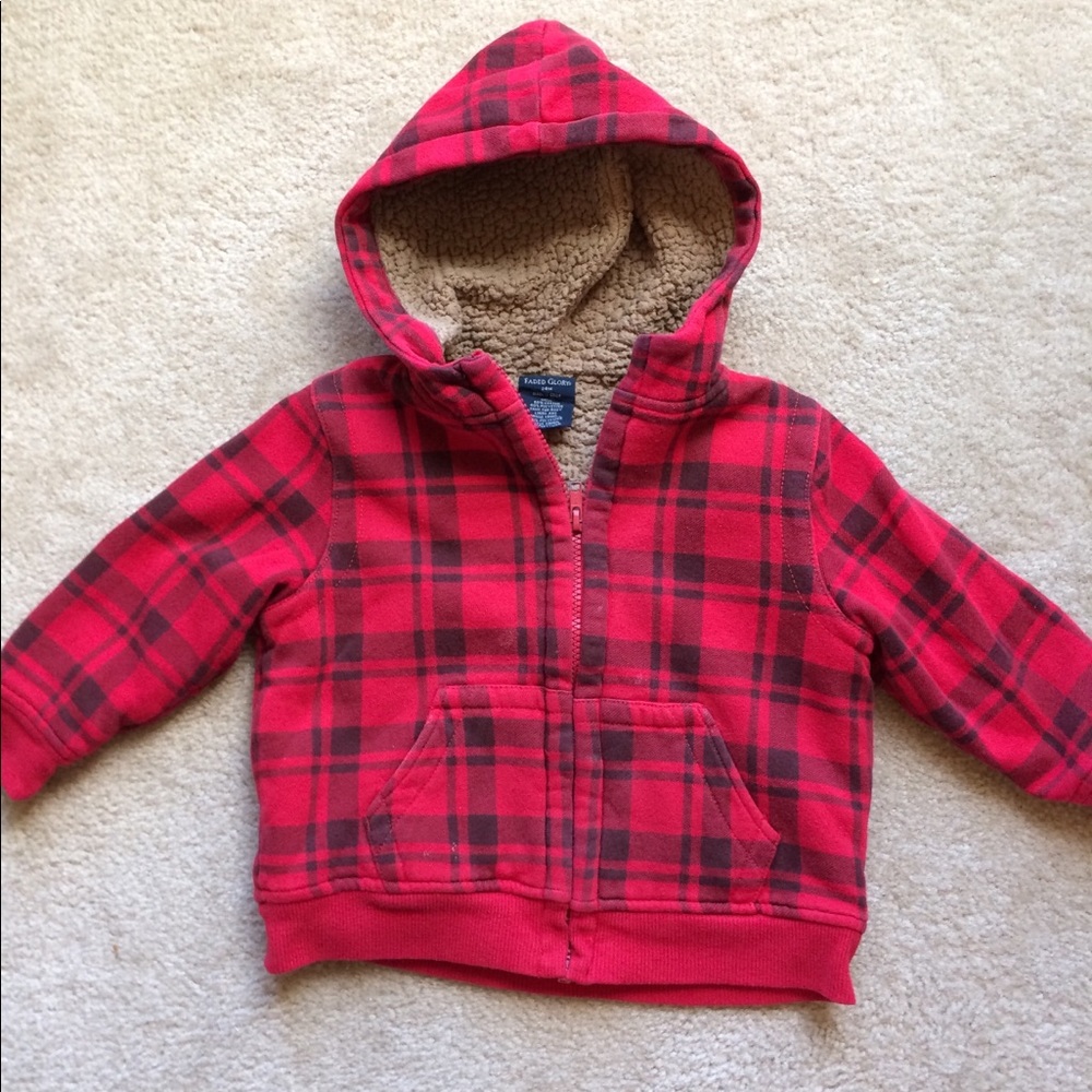 Faded Glory Red Plaid Jacket