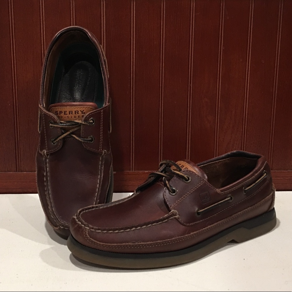 Sperry Brown Leather Boat Shoes Mako Collection