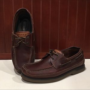 Sperry Brown Leather Boat Shoes Mako Collection