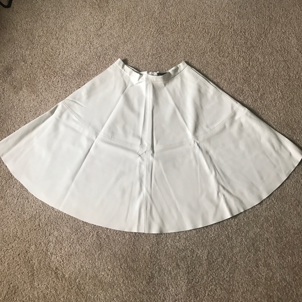 White faux leather skirt