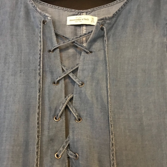 Abercrombie lace up denim shift dress - Picture 4 of 4