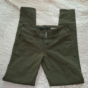 Hot Topic Blackheart Olive Skinny Jeans