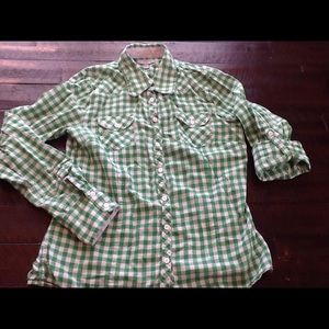 Junior Girls Plaid Button up