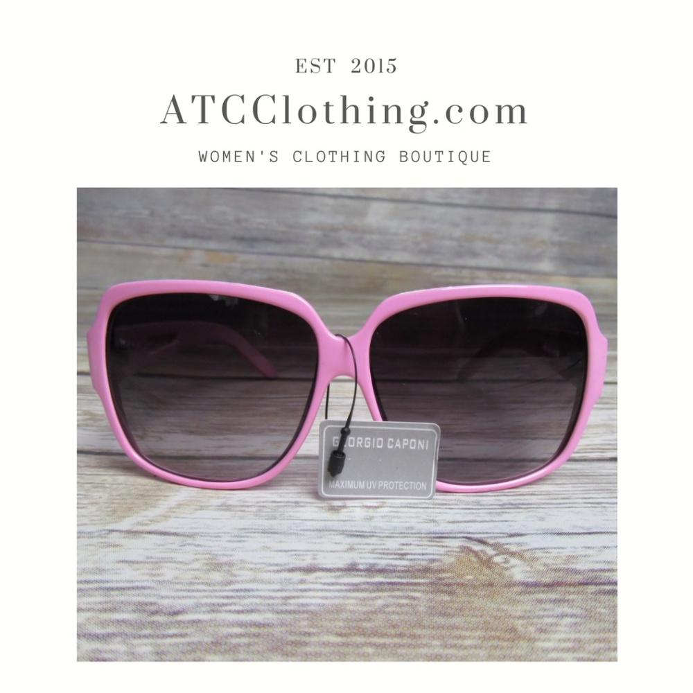 Light Pink Square Framed Sunglasses black tint