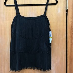 Black Fringe Michael Kors tank