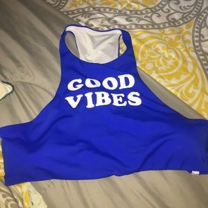 Pink Good vibes bathing suit top
