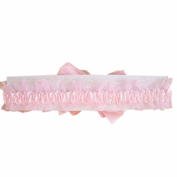 🔴 5/$15 Kids Pink Lace Bow Headband - Picture 2 of 3