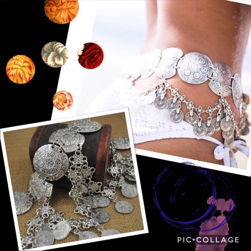 Boho tribal coined belt - Picture 2 of 8