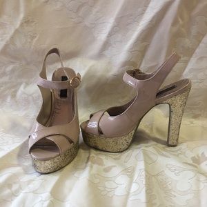Sparkly cream heels