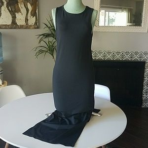 Black Midi dress with side modest slits