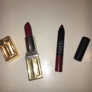 Elizabeth Arden and Nars red lipstick & lip crayon