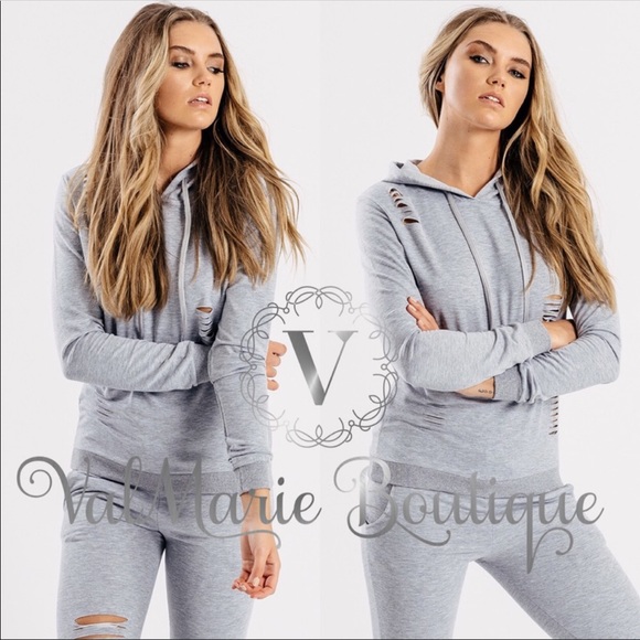 📍LAST 1- 💠Distressed Sweat Set - Picture 2 of 3