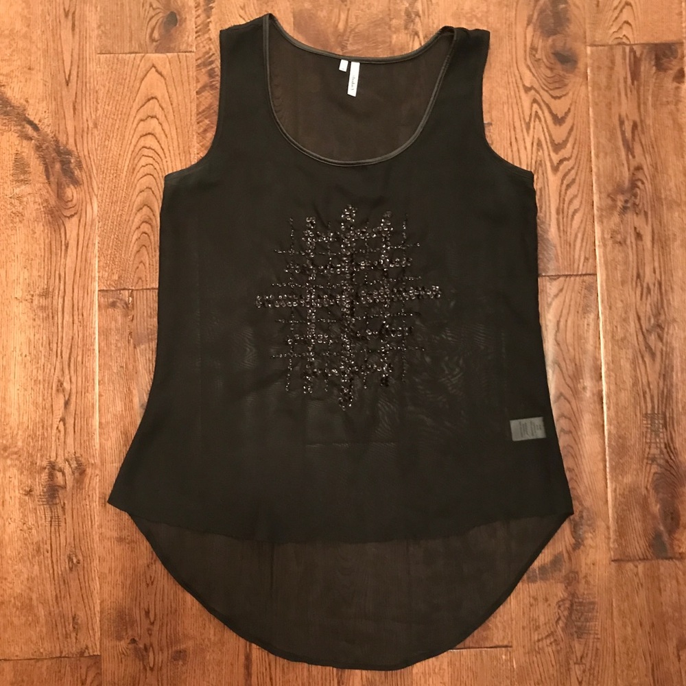 Studio Y Sheer Sequined Tank