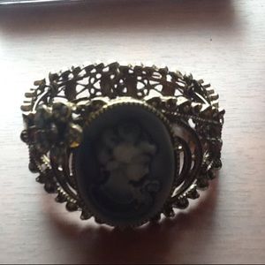 Vintage Cameo Cuff Bracelet