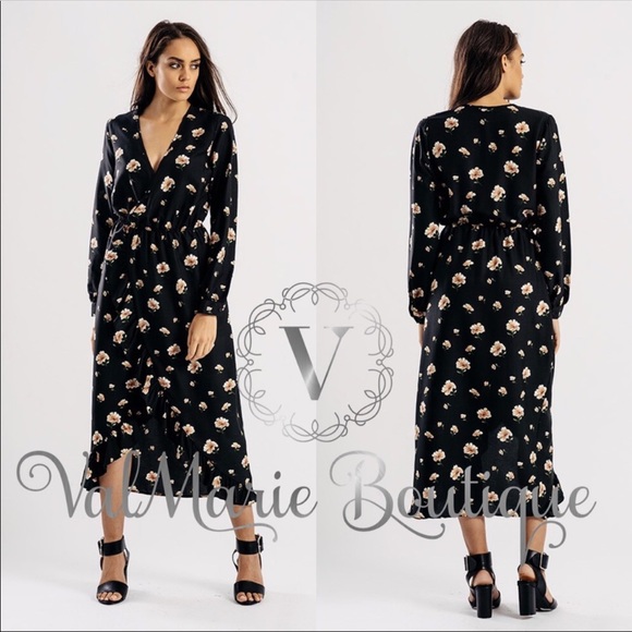 Surplice Floral Midi Dress - Picture 5 of 6