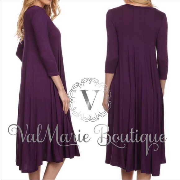 Plum Midi Dress - Picture 2 of 5