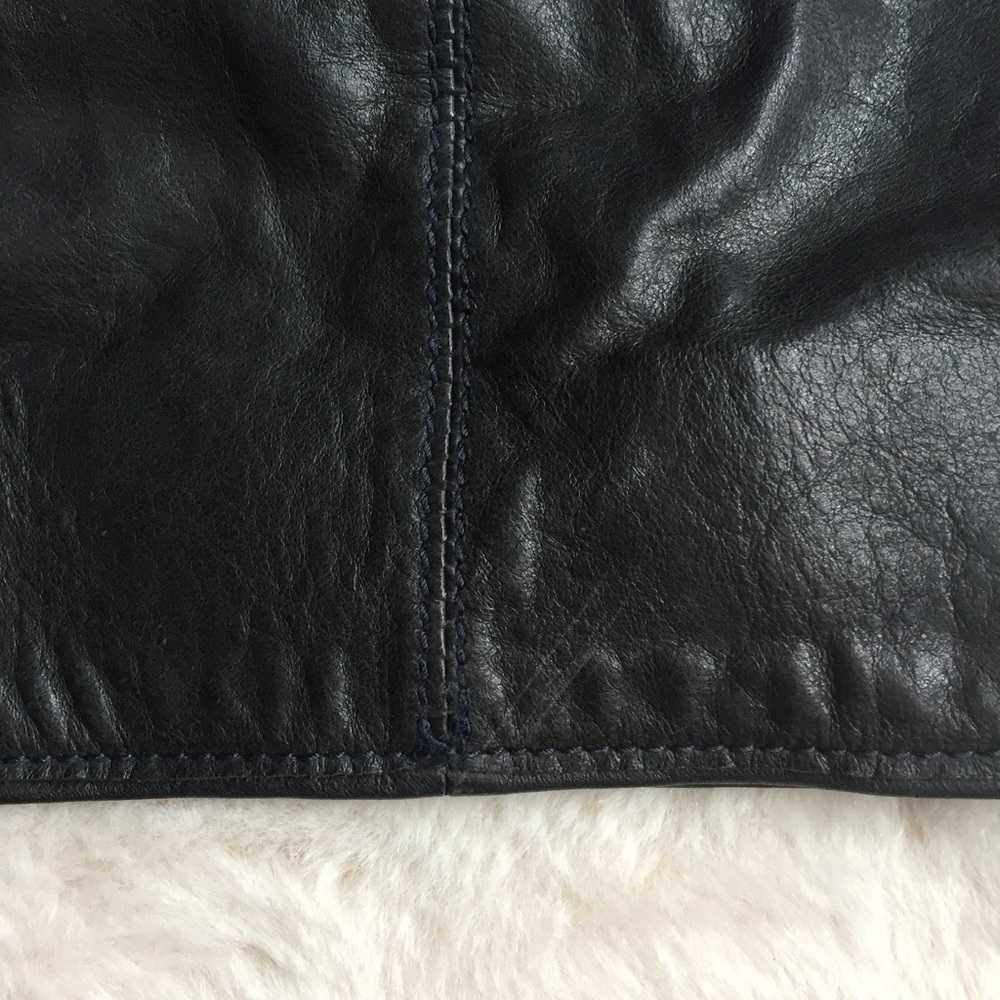 O'2nd for Barney's Sheep Leather Navy Panel Skirt - Picture 4 of 8