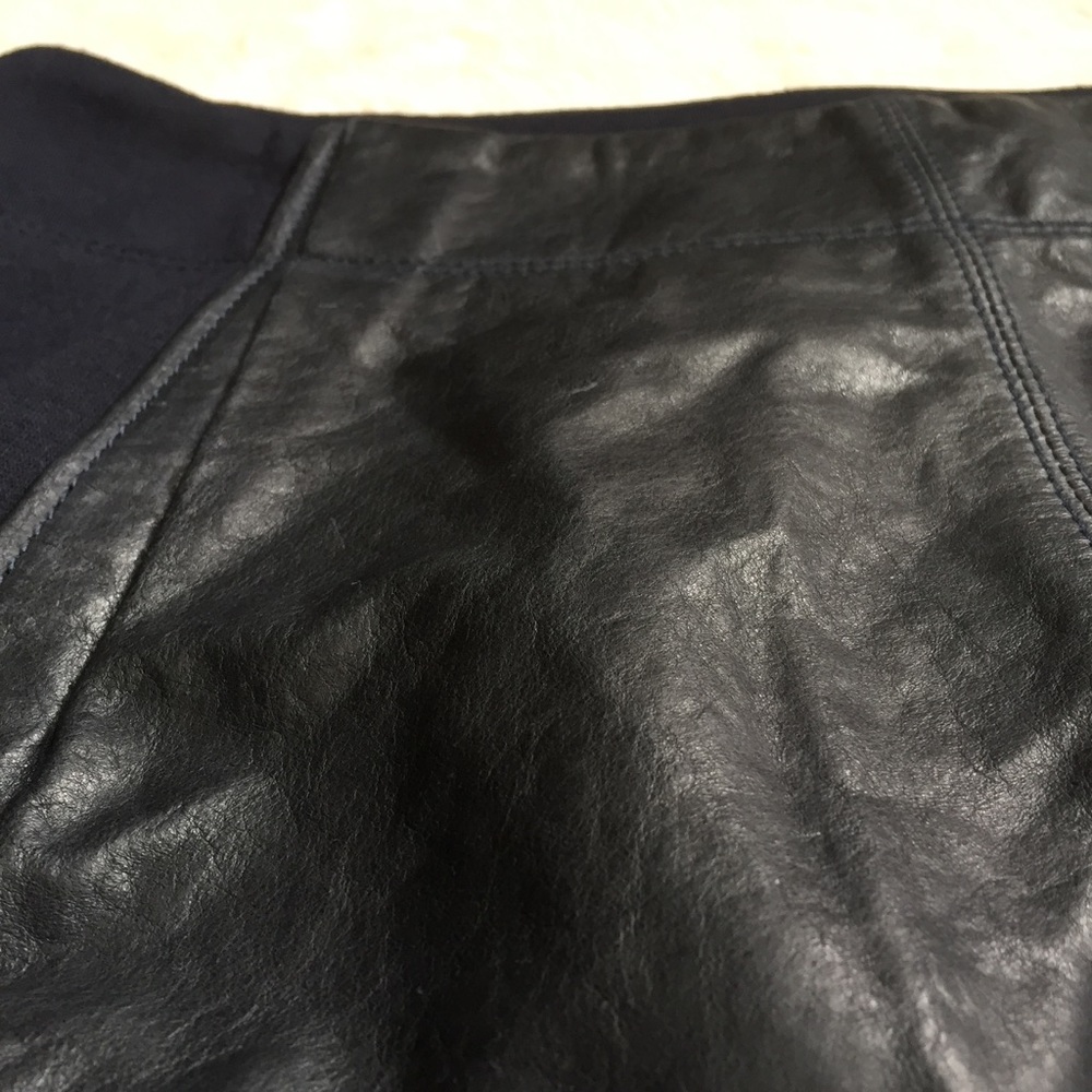 O'2nd for Barney's Sheep Leather Navy Panel Skirt - Picture 5 of 8