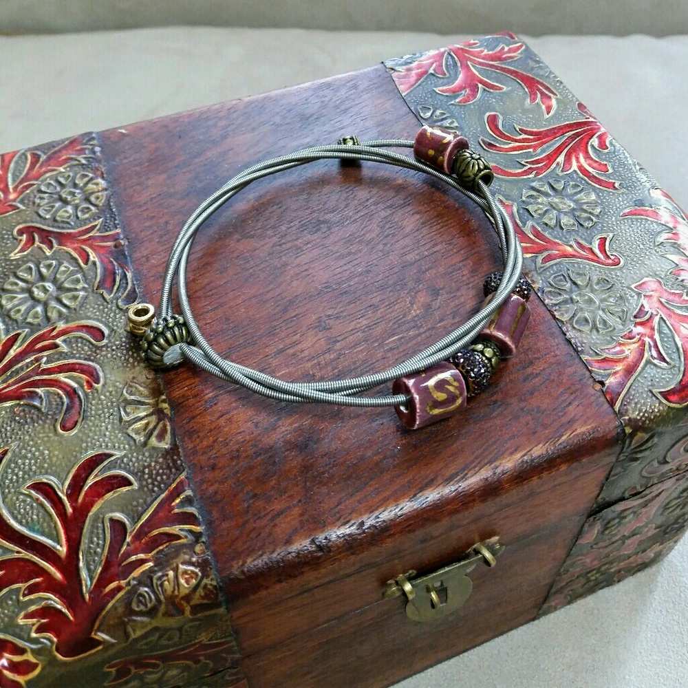 Bass Guitar String Beaded Bracelet