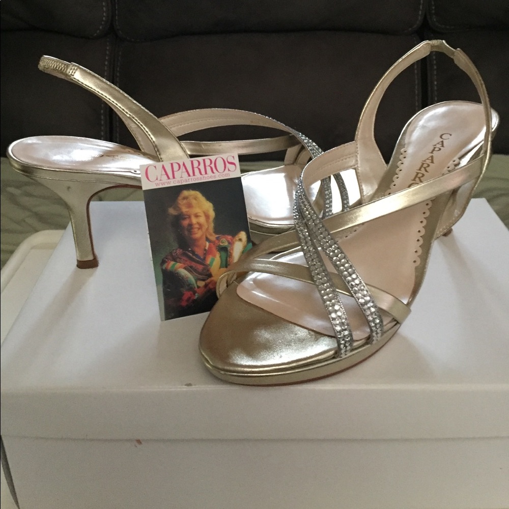 Caparros Gold metallic dress sandals size 7 1/2