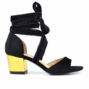 Chase & Chloe Lotte Black Gladiator D'orsay Sandal