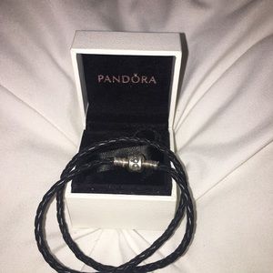 Pandora double leather braided bracelet.