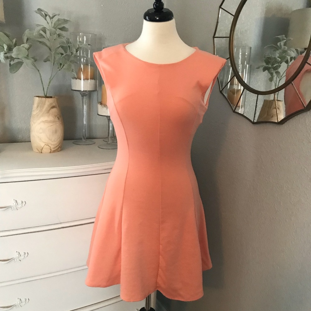 Pinkish color dress.