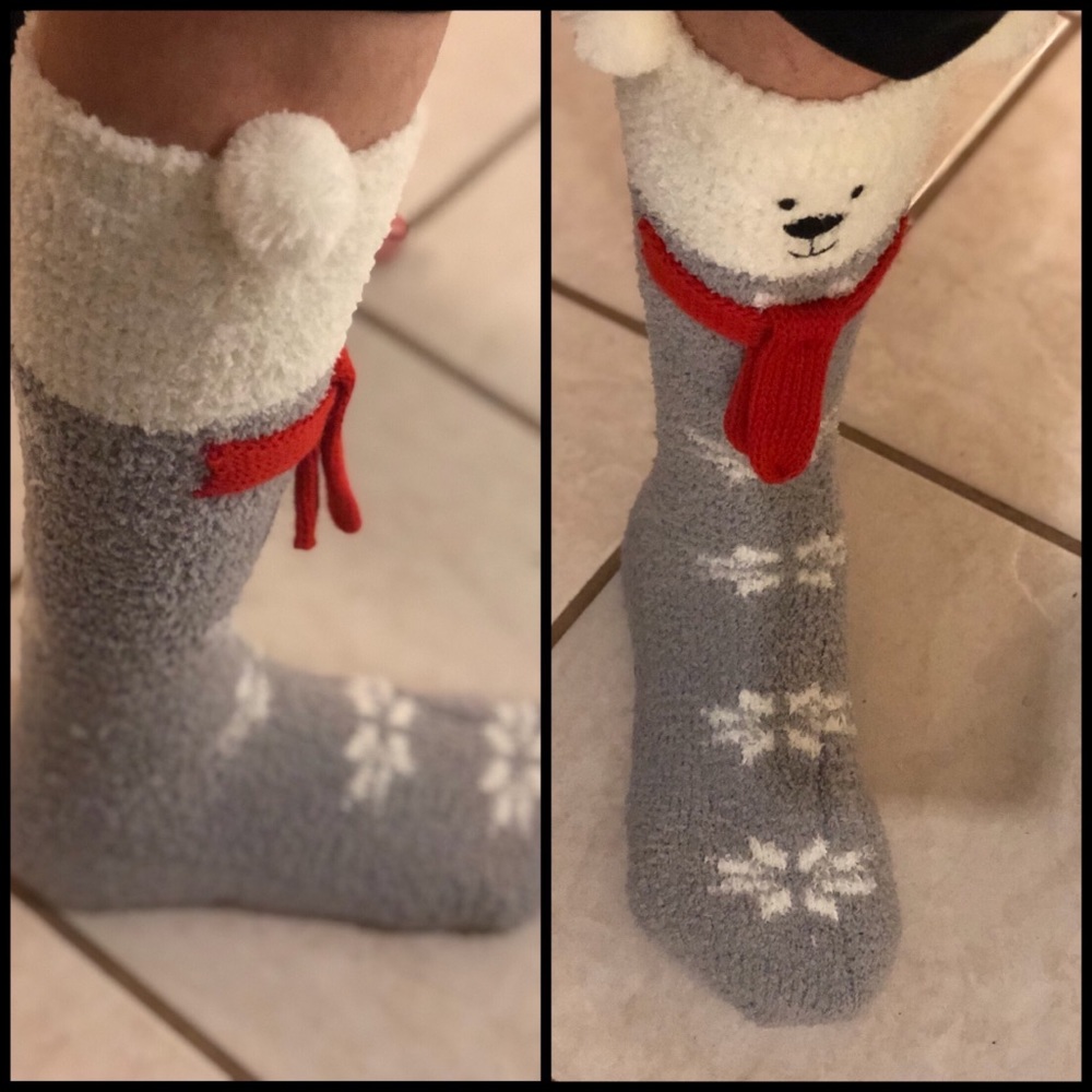 Polar Bear Fuzzy Socks Last 1!🎉HP🎉 - Picture 3 of 3