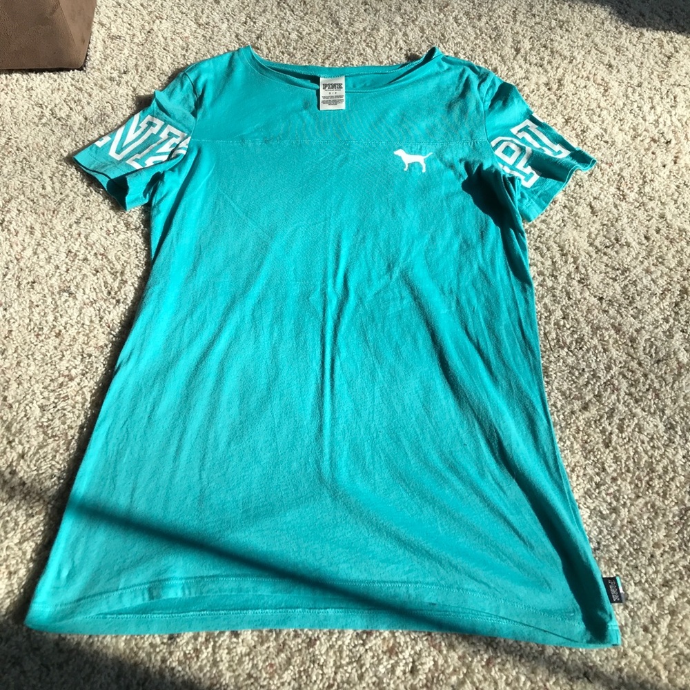 Turquoise Victoria’s Secret PINK tee shirt
