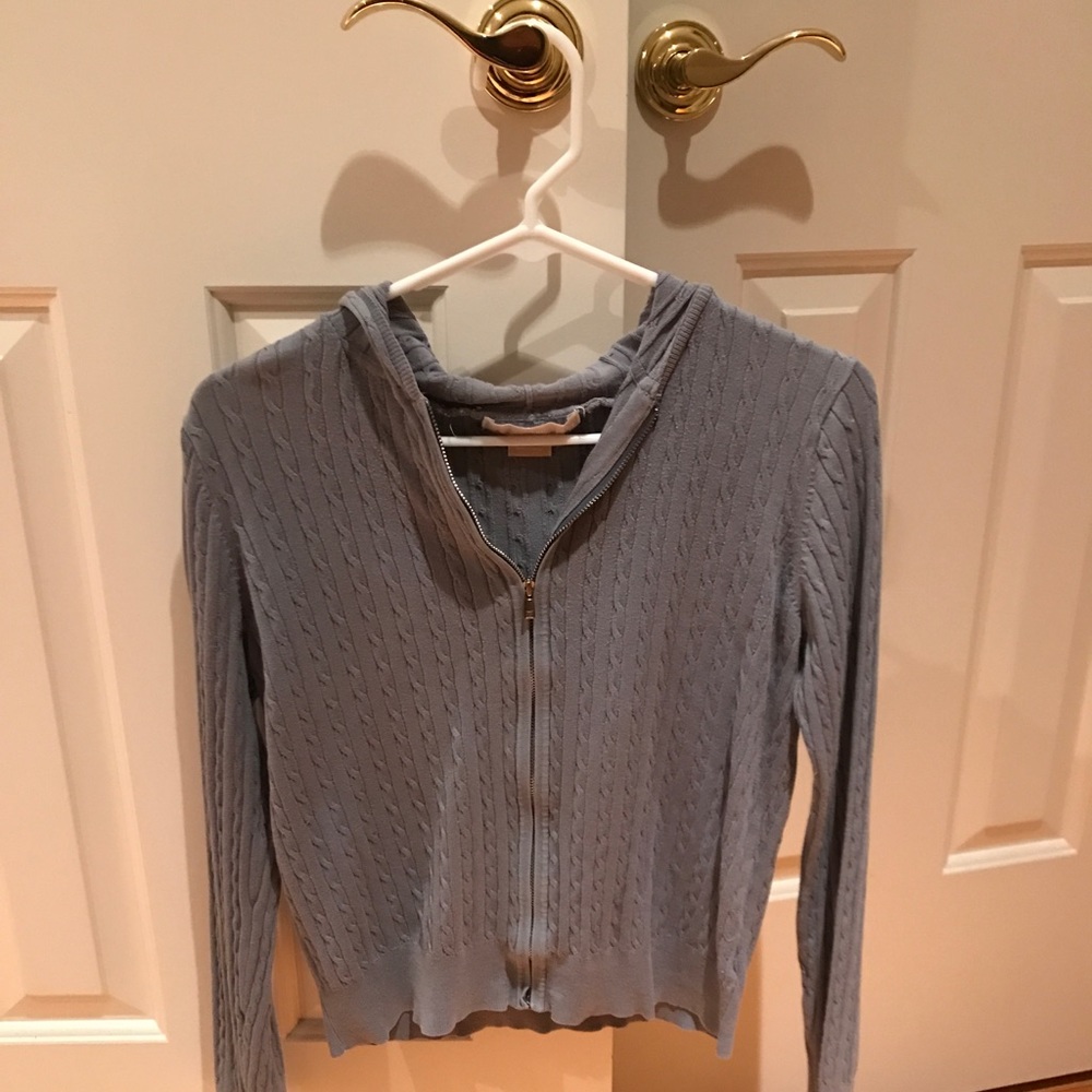 Michael Kors grey blue knit cardigan