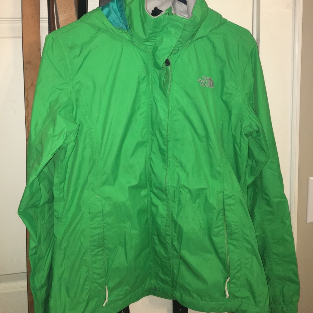 Light weight North Face rain jacket with hood