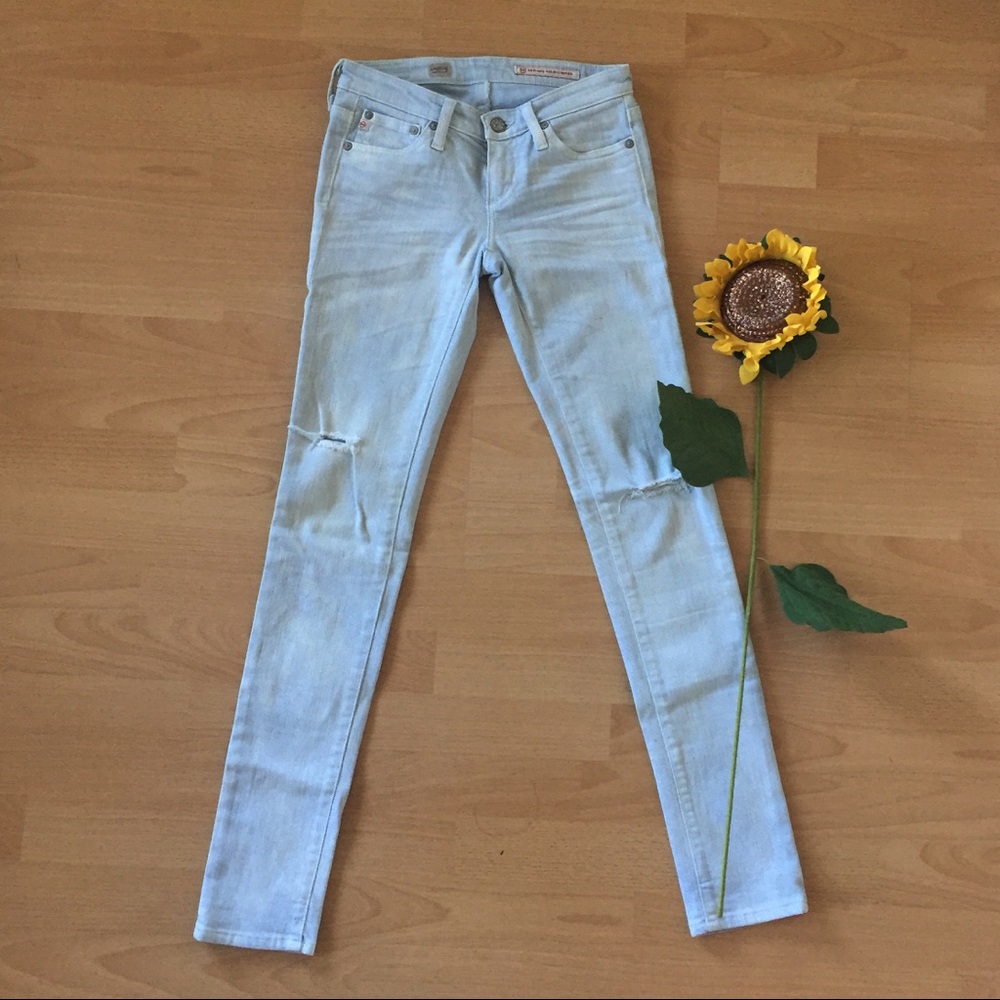 AG Light Blue Skinny Jeans Size 24
