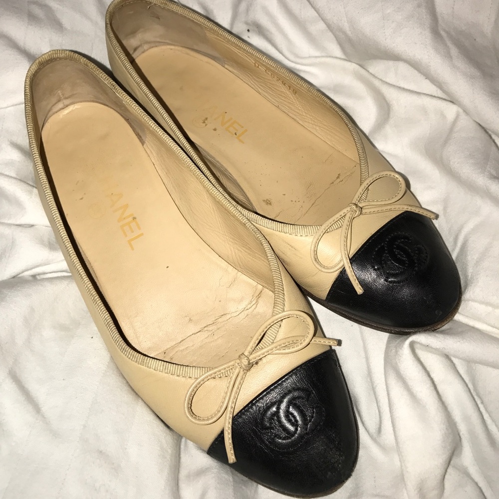 Authentic Chanel Two Tone Flats
