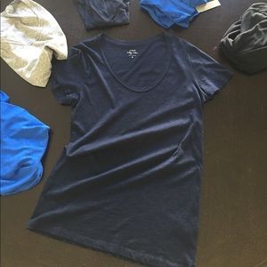 J CREW navy vintage cotton tee Med NWOT