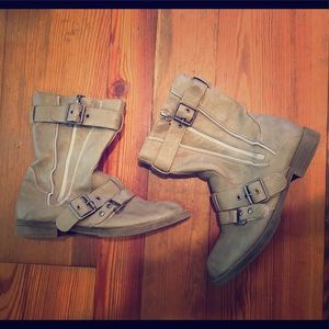 taupe Moto boots