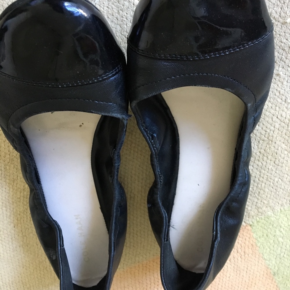 Cole Haan Patent Cortland Cap Toe Ballet Flats